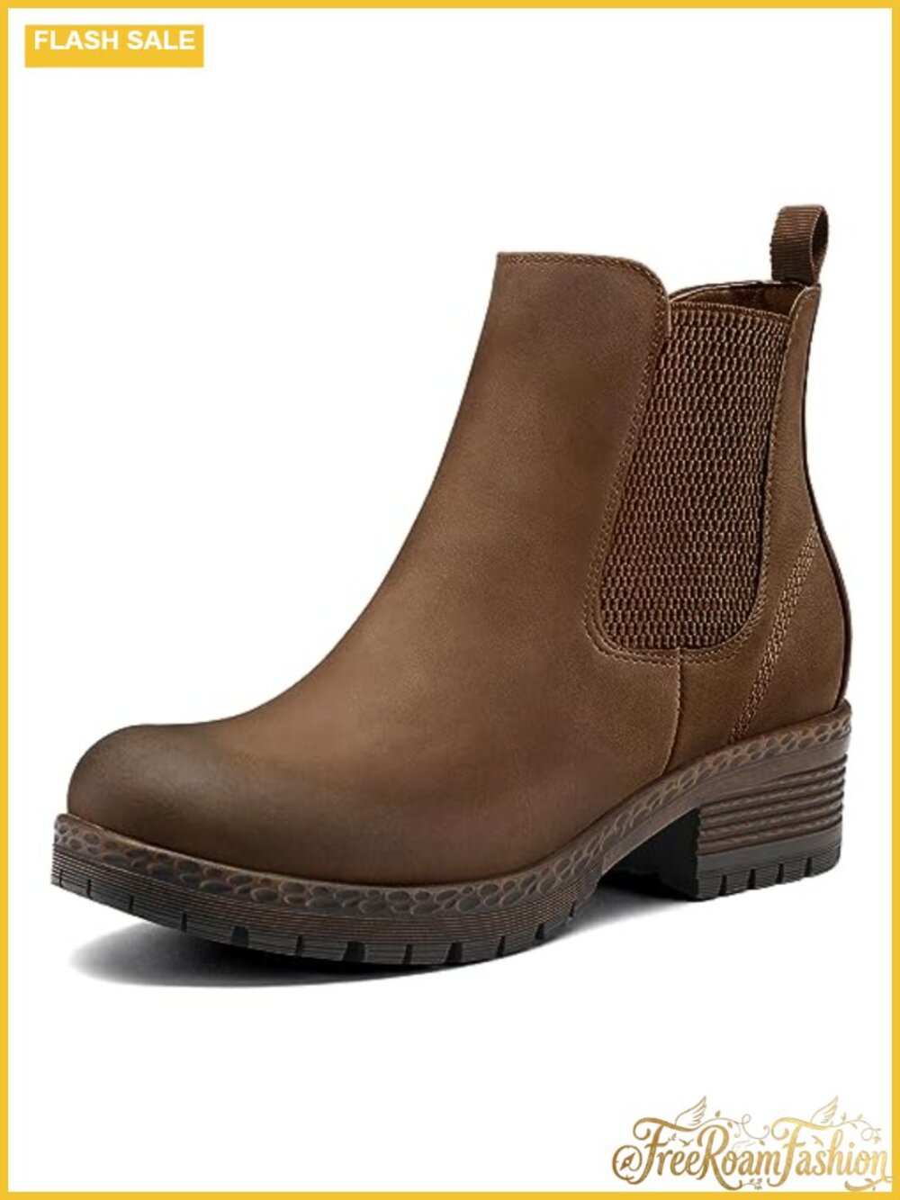 Women's Chelsea Ankle Boots Chunky Block Low Heel PU Fall Booties